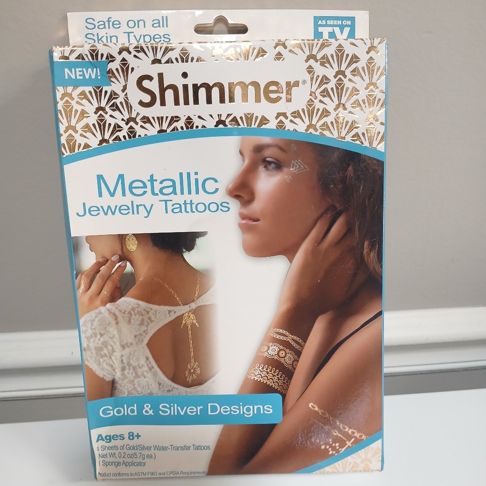 Metallic Jewelry Temp Tattoos - Gold & Silver Water-proof Multiple Day Wear New!